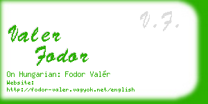 valer fodor business card