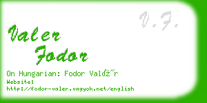 valer fodor business card